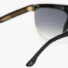 Sculpted metal and acetate sunglasses with flat top