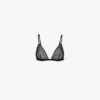 Sequin detail mesh bra in black