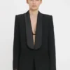 Shawl collar tux jacket in black