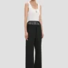 Sheer panel trouser in black