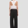 Sheer panel trouser in black