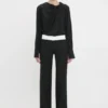 Side panel trouser in black