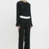 Side panel trouser in black