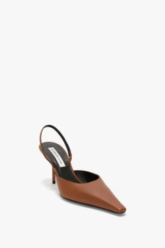 Sloane halter back 75 in dark tan leather