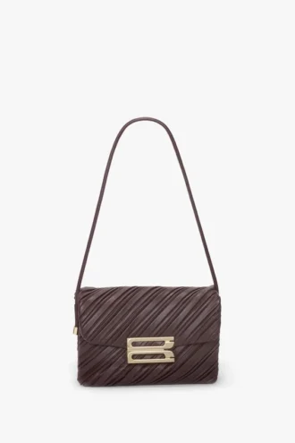 Soft dorian bag in burgundy pleated leather