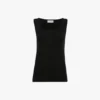 Split tank top in black