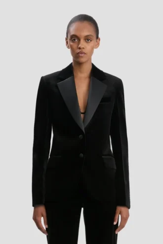 Tailored jacket in black velvet