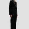 Tailored jacket in black velvet