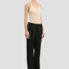Tailored straight leg trouser in black