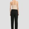 Tailored straight leg trouser in black