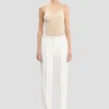 Tailored straight leg trouser in ivory