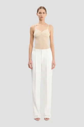 Tailored straight leg trouser in ivory