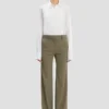 Tailored straight leg trouser in sage melange