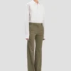 Tailored straight leg trouser in sage melange