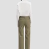 Tailored straight leg trouser in sage melange