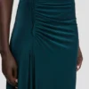 Twist dress in dark teal