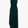 Twist dress in dark teal