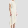 Twist shoulder dress in ivory