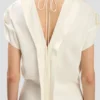 Twist shoulder dress in ivory