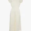 Twist shoulder dress in ivory