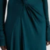 Twist waist gown in dark teal
