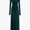 Twist waist gown in dark teal