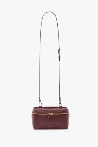 Vanity crossbody in burgundy leather
