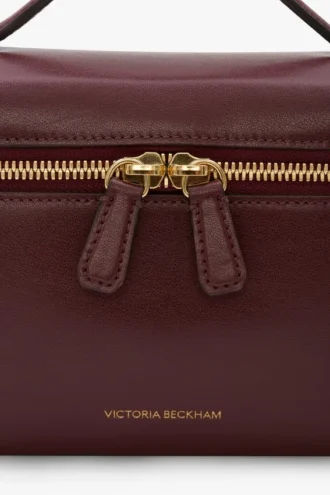 Vanity crossbody in burgundy leather