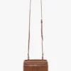 Vanity crossbody in dark tan leather