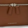 Vanity crossbody in dark tan leather