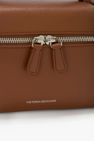 Vanity crossbody in dark tan leather