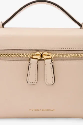 Vanity crossbody in pale rose leather
