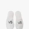 Vb embroidered towelling slippers in white