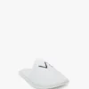 Vb embroidered towelling slippers in white
