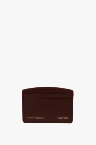 Victoria card holder in burgundy leather