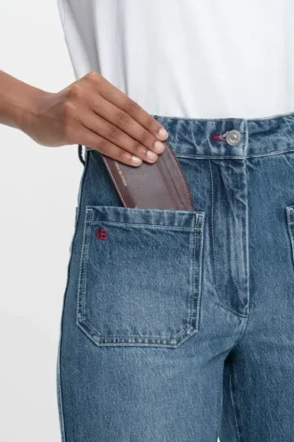 Victoria card holder in burgundy leather