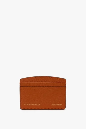 Victoria card holder in burnt orange grained leather