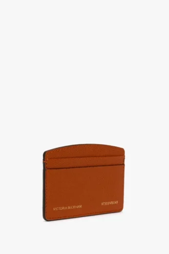 Victoria card holder in burnt orange grained leather