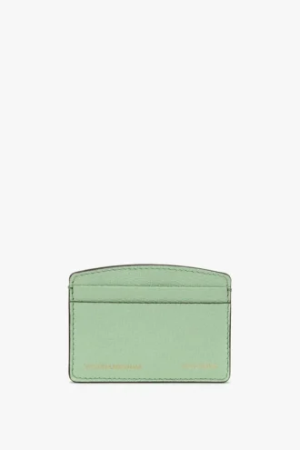 Victoria card holder in jade grained leather