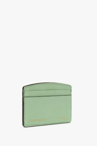 Victoria card holder in jade grained leather