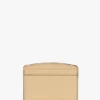 Victoria card holder in peach grained leather