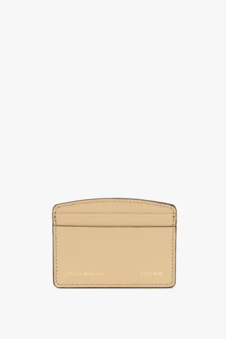 Victoria card holder in peach grained leather