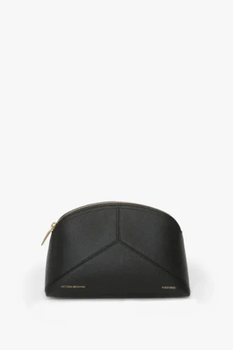 Victoria large travel pouch in black leather