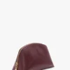 Victoria large travel pouch in burgundy leather