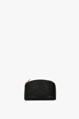 Victoria mini travel pouch in black leather