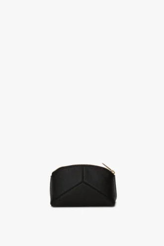 Victoria mini travel pouch in black leather