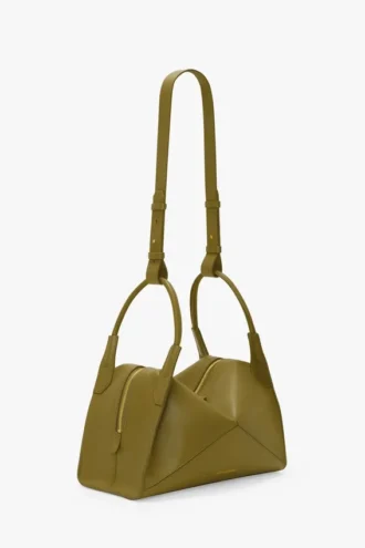 Victoria plia bag in cactus green leather