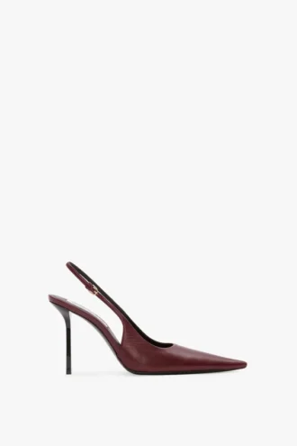 Victoria stiletto slingback 100 in burgundy leather
