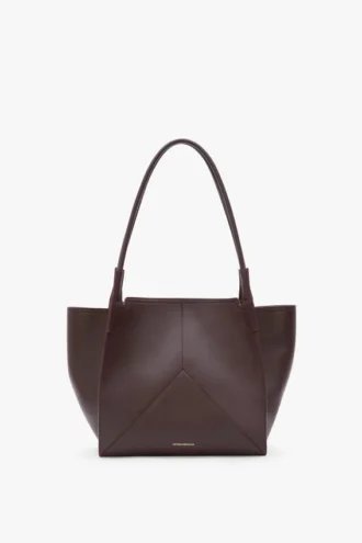 Victoria tote bag in burgundy leather