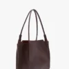 Victoria tote bag in burgundy leather
